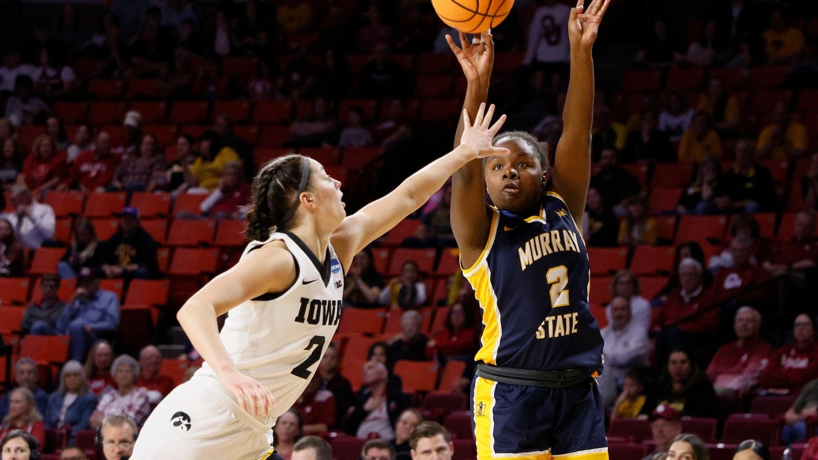 Heiden scores 15 as sown No. 6 Iowa Routs No. 11 Murray State 92-57 in the first round