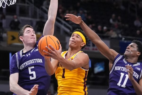 Martinelli scores 28 and Northwestern expires to Minnesota 72-64 to start the Big Ten tournament
