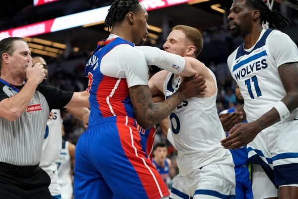 NBA suspends 5 players for their papers in the altercation of Pistons-Timberwolves who spilled in the positions