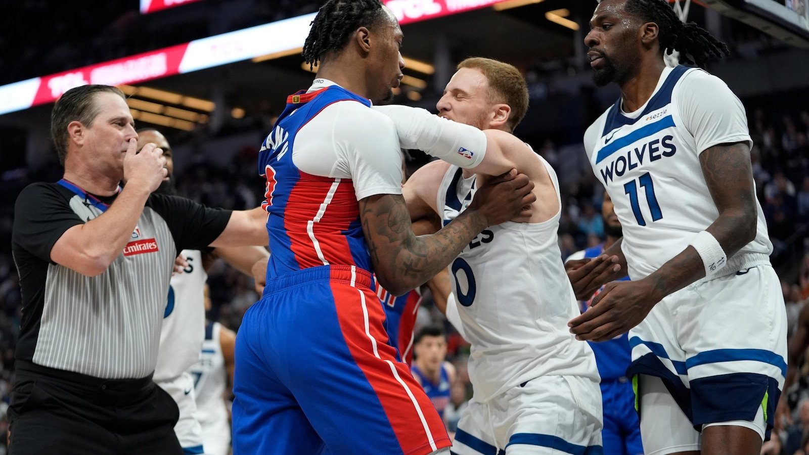 NBA suspends 5 players for their papers in the altercation of Pistons-Timberwolves who spilled in the positions