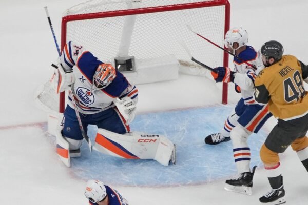 Oilers beat Golden Knights 1-0 in OT in game 5 to reach the western conference finals