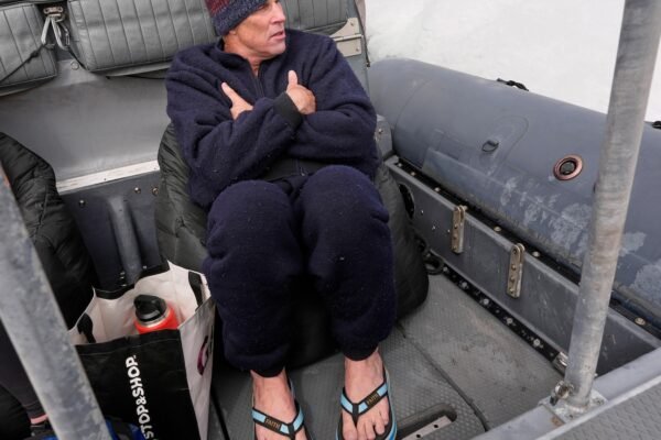 The swimmer approaches Martha's Vineyard Loop ahead of the 50th anniversary of 'Jaws'