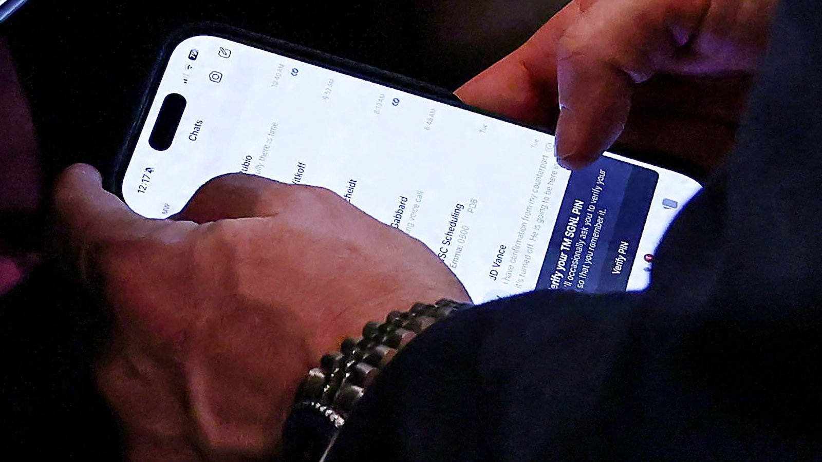 Waltz was photographed using Signal during the Trump cabinet meeting one day before removal